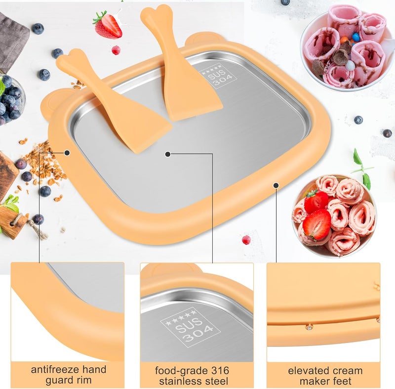 Windspeed 1+12P Rolled Ice Cream Maker Machine, Instant Ice Cream Maker Tray Instant Cold Plate for Making Homemade Rolled Slushies and Frozen Yogurt with 2P Scraper 10P Scoop - Image 5